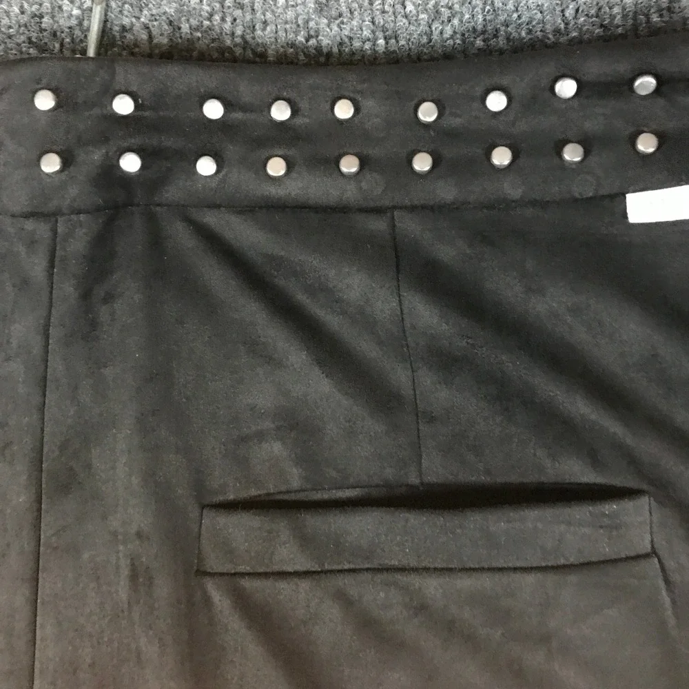Dear John Faux Suede Studded Wide Leg Pants Womens 32x30 (Tag 30) Black